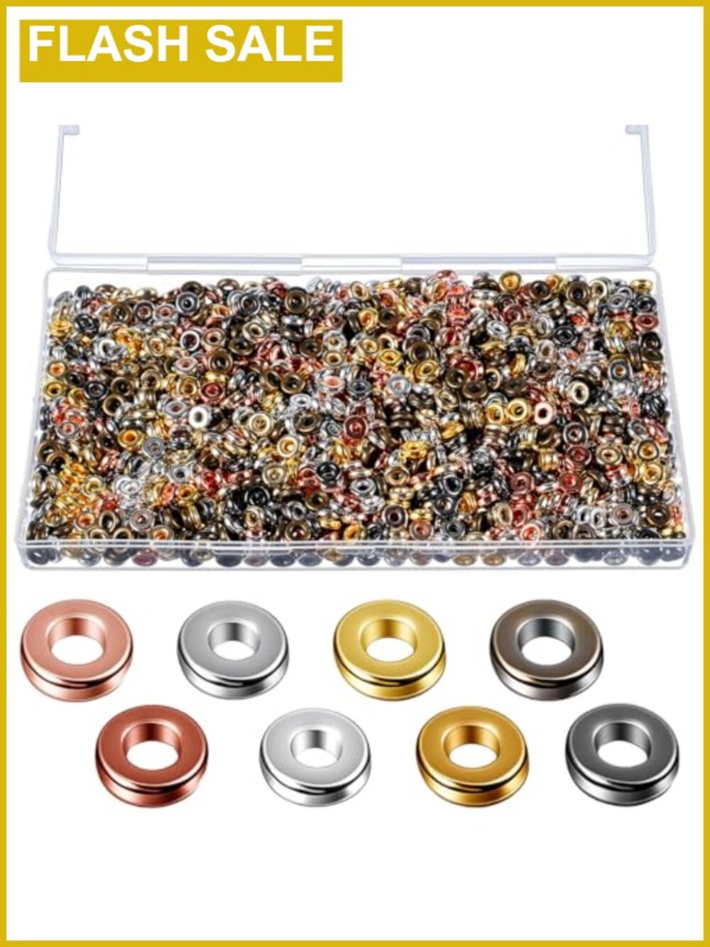 1600 Pcs Flat Round Spacer Beads 6mm for Jewelry Making